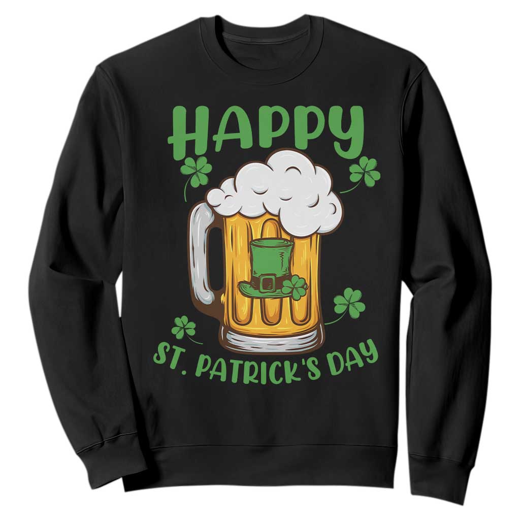Funny St. Patricks Day Drinking Sweatshirt Happy Paddy's Patty's Day Beer Lover TS02 Black Printyourwear