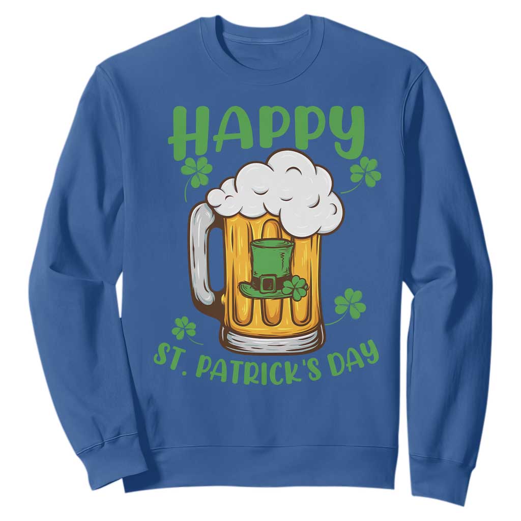 Funny St. Patricks Day Drinking Sweatshirt Happy Paddy's Patty's Day Beer Lover TS02 Royal Blue Printyourwear