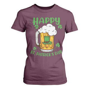 Funny St Patricks Day Drinking T Shirt For Women Happy Paddy's Patty's Day Beer Lover TS02 Maroon Print Your Wear