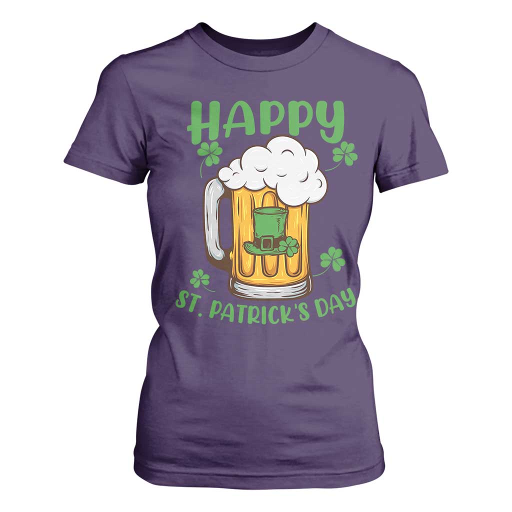 Funny St Patricks Day Drinking T Shirt For Women Happy Paddy's Patty's Day Beer Lover TS02 Purple Print Your Wear