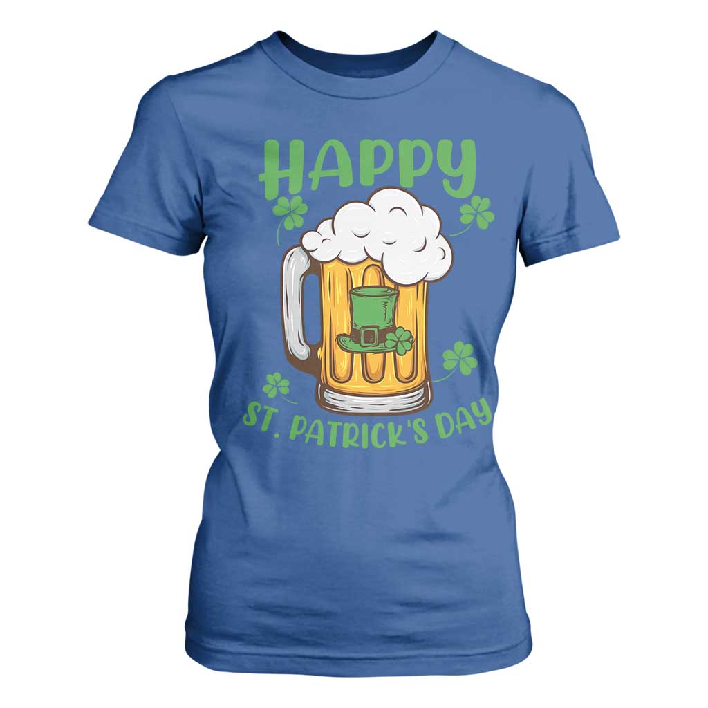 Funny St Patricks Day Drinking T Shirt For Women Happy Paddy's Patty's Day Beer Lover TS02 Royal Blue Print Your Wear