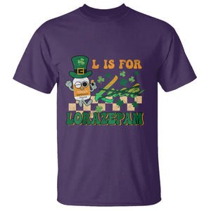 Funny Nurse St. Patricks Day T Shirt Retro L is for Lorazepam Nursing Life TS02 Purple Printyourwear