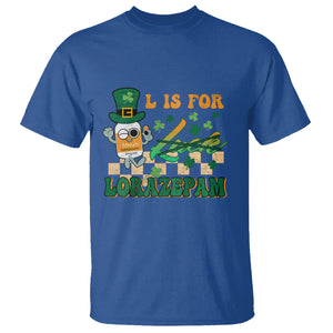 Funny Nurse St. Patricks Day T Shirt Retro L is for Lorazepam Nursing Life TS02 Royal Blue Printyourwear