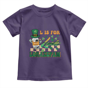 Funny Nurse St Patricks Day Toddler T Shirt Retro L is for Lorazepam Nursing Life TS02 Purple Print Your Wear