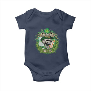 Irish Skull Baby Onesie Irish Dude Sugar Skull St Patricks Day Leprechaun TS02 Navy Print Your Wear