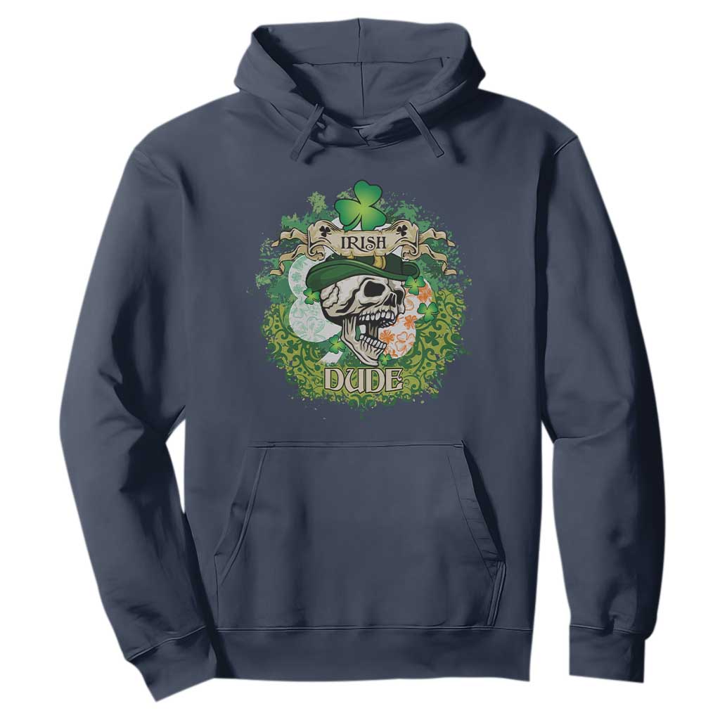 Irish Skull Hoodie Irish Dude Sugar Skull St Patricks Day Leprechaun TS02 Navy Printyourwear
