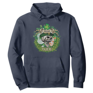 Irish Skull Hoodie Irish Dude Sugar Skull St Patricks Day Leprechaun TS02 Navy Printyourwear