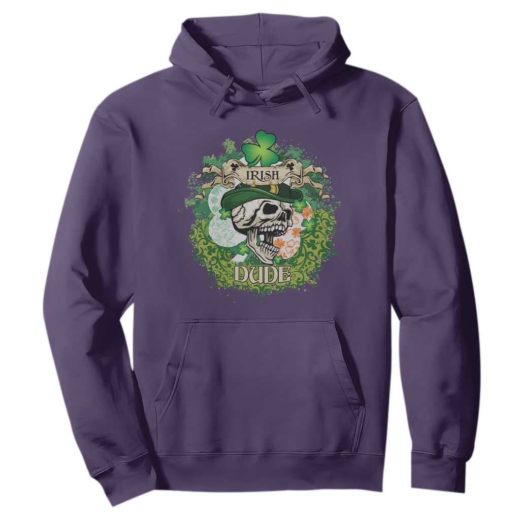 Irish Skull Hoodie Irish Dude Sugar Skull St Patricks Day Leprechaun TS02 Purple Printyourwear