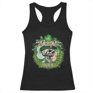 Irish Skull Racerback Tank Top Irish Dude Sugar Skull St Patricks Day Leprechaun TS02 Black Print Your Wear