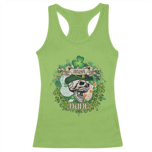 Irish Skull Racerback Tank Top Irish Dude Sugar Skull St Patricks Day Leprechaun TS02 Lime Print Your Wear