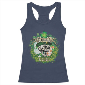Irish Skull Racerback Tank Top Irish Dude Sugar Skull St Patricks Day Leprechaun TS02 Navy Print Your Wear