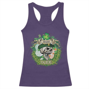 Irish Skull Racerback Tank Top Irish Dude Sugar Skull St Patricks Day Leprechaun TS02 Purple Print Your Wear