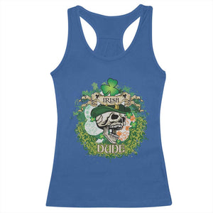 Irish Skull Racerback Tank Top Irish Dude Sugar Skull St Patricks Day Leprechaun TS02 Royal Blue Print Your Wear