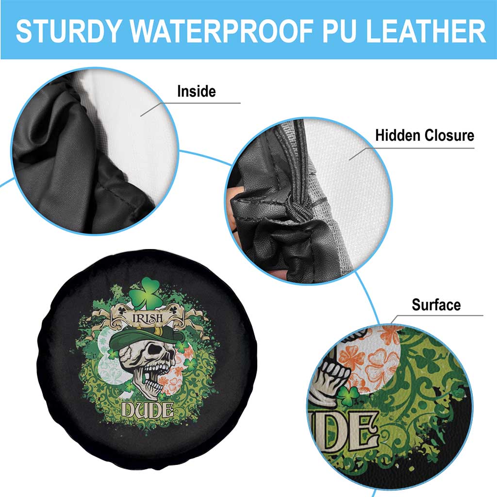 Irish Skull Spare Tire Cover Irish Dude Sugar Skull St Patricks Day Leprechaun TS02 Print Your Wear