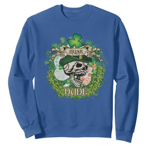 Irish Skull Sweatshirt Irish Dude Sugar Skull St Patricks Day Leprechaun TS02 Royal Blue Printyourwear