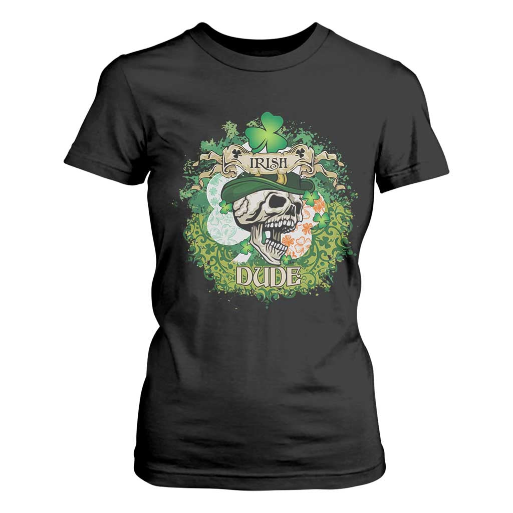 Irish Skull T Shirt For Women Irish Dude Sugar Skull St Patricks Day Leprechaun TS02 Black Print Your Wear