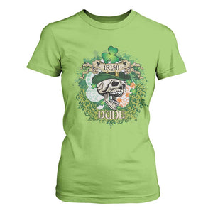 Irish Skull T Shirt For Women Irish Dude Sugar Skull St Patricks Day Leprechaun TS02 Lime Print Your Wear