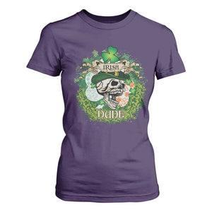 Irish Skull T Shirt For Women Irish Dude Sugar Skull St Patricks Day Leprechaun TS02 Purple Print Your Wear