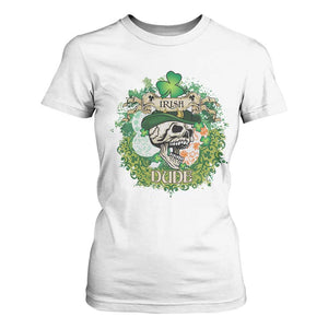 Irish Skull T Shirt For Women Irish Dude Sugar Skull St Patricks Day Leprechaun TS02 White Print Your Wear