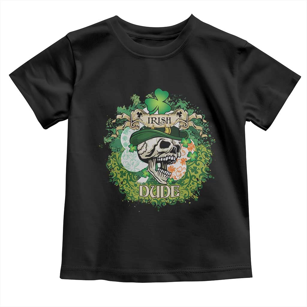 Irish Skull Toddler T Shirt Irish Dude Sugar Skull St Patricks Day Leprechaun TS02 Black Print Your Wear