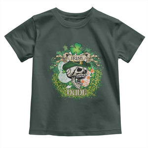 Irish Skull Toddler T Shirt Irish Dude Sugar Skull St Patricks Day Leprechaun TS02 Dark Forest Green Print Your Wear