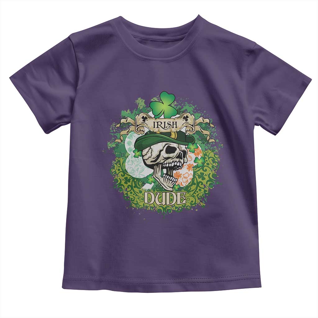 Irish Skull Toddler T Shirt Irish Dude Sugar Skull St Patricks Day Leprechaun TS02 Purple Print Your Wear
