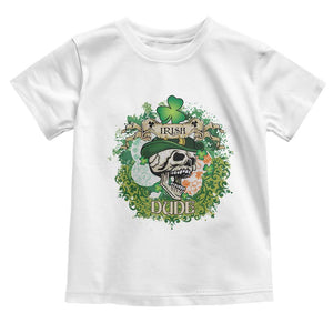 Irish Skull Toddler T Shirt Irish Dude Sugar Skull St Patricks Day Leprechaun TS02 White Print Your Wear
