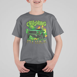 Funny St. Patricks Day T Shirt For Kid Crushing My Luck Truck of Shamrocks TS02 Charcoal Printyourwear