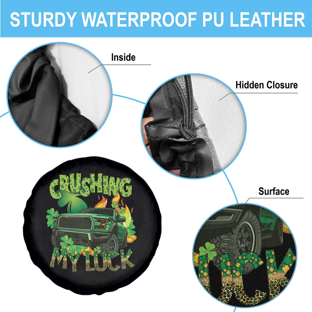 Funny St Patricks Day Spare Tire Cover Crushing My Luck Truck of Shamrocks TS02 Print Your Wear