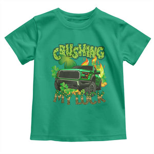 Funny St Patricks Day Toddler T Shirt Crushing My Luck Truck of Shamrocks TS02 Irish Green Print Your Wear