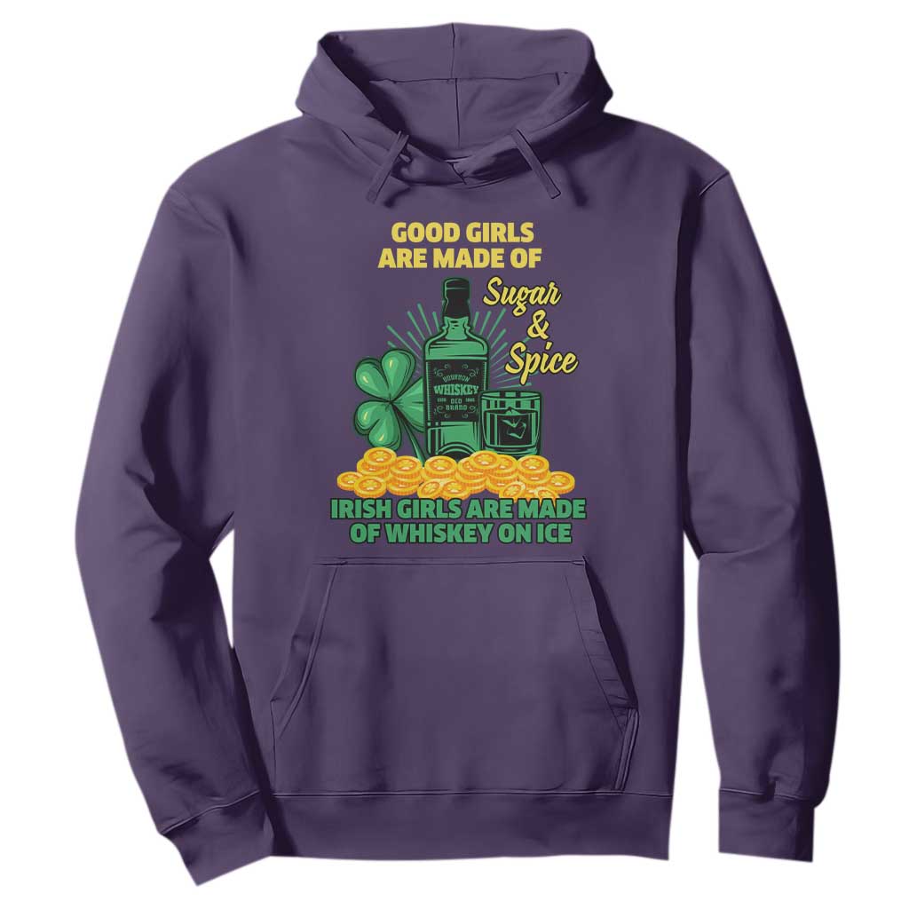 Funny St. Patricks Day Drinking Hoodie Irish Girls Are Made of Whiskey On Ice Alcohol Lover TS02 Purple Printyourwear
