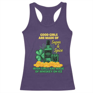 Funny St Patricks Day Drinking Racerback Tank Top Irish Girls Are Made of Whiskey On Ice Alcohol Lover TS02 Purple Print Your Wear