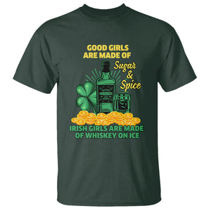 Funny St. Patricks Day Drinking T Shirt Irish Girls Are Made of Whiskey On Ice Alcohol Lover TS02 Dark Forest Green Printyourwear