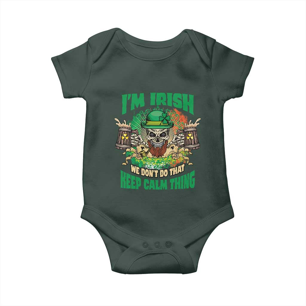 Irish Skull Baby Onesie I'm Irish We Don't Do That Keep Calm Thing St Patrick's Day Shamrock TS02 Print Your Wear