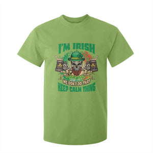 Irish Skull T Shirt For Kid I'm Irish We Don't Do That Keep Calm Thing St Patrick's Day Shamrock TS02 Lime Print Your Wear
