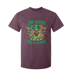 Irish Skull T Shirt For Kid I'm Irish We Don't Do That Keep Calm Thing St Patrick's Day Shamrock TS02 Maroon Print Your Wear