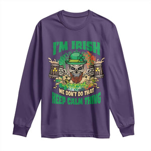 Irish Skull Long Sleeve Shirt I'm Irish We Don't Do That Keep Calm Thing St Patrick's Day Shamrock TS02 Purple Print Your Wear