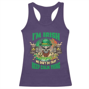 Irish Skull Racerback Tank Top I'm Irish We Don't Do That Keep Calm Thing St Patrick's Day Shamrock TS02 Purple Print Your Wear