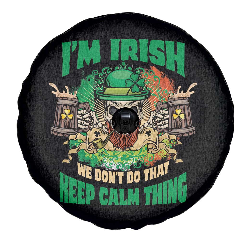 Irish Skull Spare Tire Cover I'm Irish We Don't Do That Keep Calm Thing St Patrick's Day Shamrock TS02 Print Your Wear