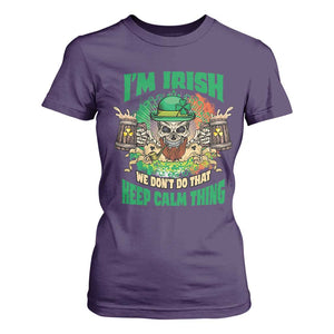 Irish Skull T Shirt For Women I'm Irish We Don't Do That Keep Calm Thing St Patrick's Day Shamrock TS02 Purple Print Your Wear
