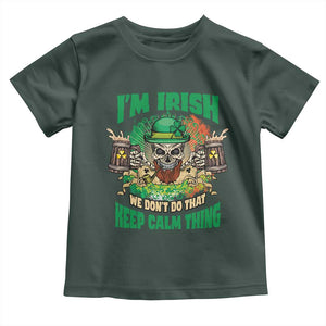 Irish Skull Toddler T Shirt I'm Irish We Don't Do That Keep Calm Thing St Patrick's Day Shamrock TS02 Dark Forest Green Print Your Wear