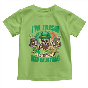 Irish Skull Toddler T Shirt I'm Irish We Don't Do That Keep Calm Thing St Patrick's Day Shamrock TS02 Lime Print Your Wear