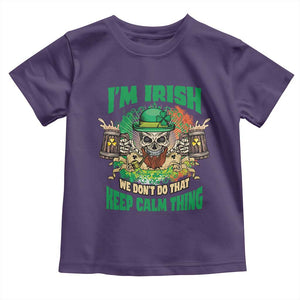 Irish Skull Toddler T Shirt I'm Irish We Don't Do That Keep Calm Thing St Patrick's Day Shamrock TS02 Purple Print Your Wear