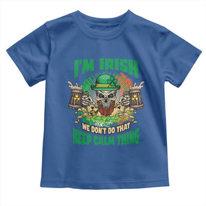 Irish Skull Toddler T Shirt I'm Irish We Don't Do That Keep Calm Thing St Patrick's Day Shamrock TS02 Royal Blue Print Your Wear
