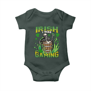 Irish Skeleton Baby Onesie Irish I Was Gaming Funny St Patrick's Day Gamer Gaming Skull TS02 Print Your Wear