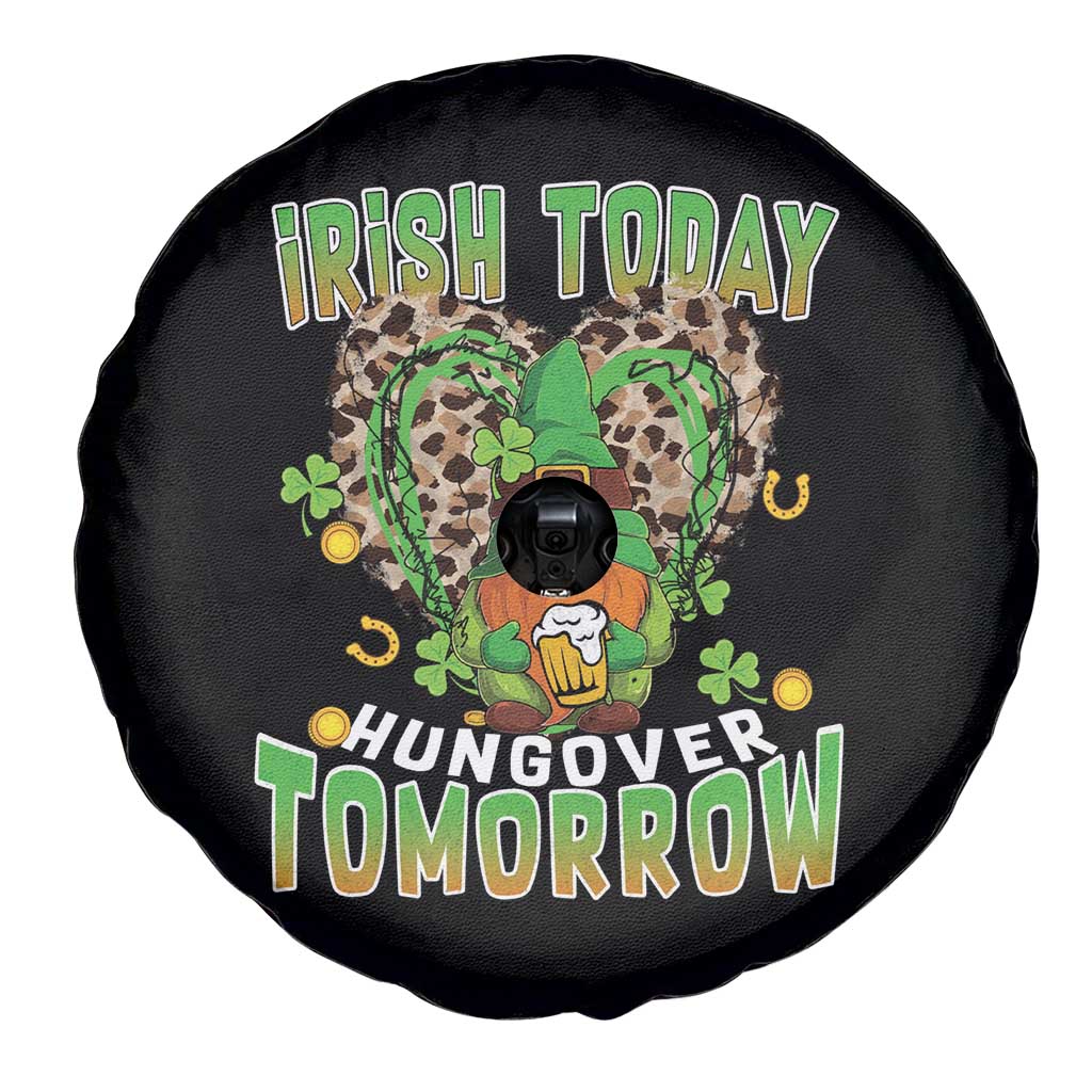 Funny St Patricks Day Drinking Spare Tire Cover Irish Today Hungover Tomorrow Beer Lover Gnome TS02 Print Your Wear