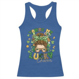 Funny St Patricks Day Racerback Tank Top You Are My Lucky Charm Shamrock Messy Bun TS02 Royal Blue Print Your Wear
