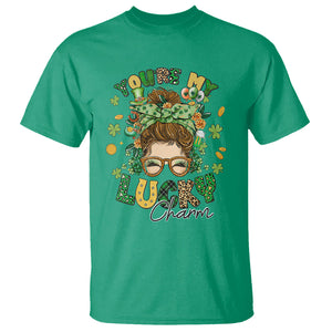 Funny St. Patricks Day T Shirt You Are My Lucky Charm Shamrock Messy Bun TS02 Irish Green Printyourwear