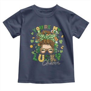 Funny St Patricks Day Toddler T Shirt You Are My Lucky Charm Shamrock Messy Bun TS02 Navy Print Your Wear