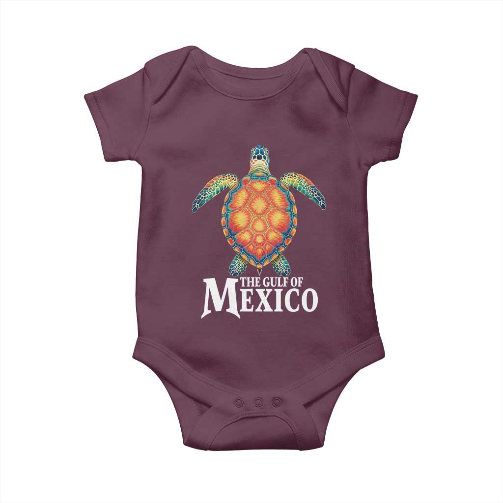 The Gulf Of Mexico Baby Onesie Sea Turtle Graphic Forever Never Forget TS02 Maroon Print Your Wear
